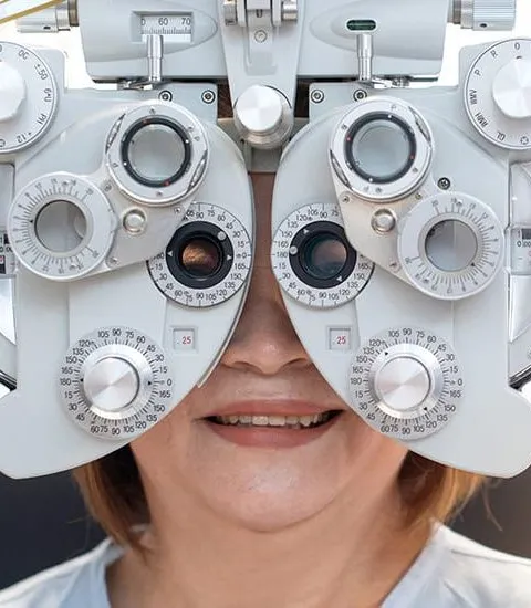 Eye disease checkup with phoropter